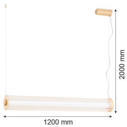 Argon 8624 - LED ljuskrona med textilsladd HAMPTON LED/90W/230V 3000K 120 cm mässing