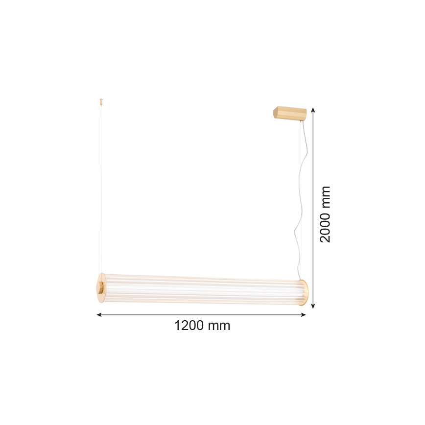 Argon 8624 - LED ljuskrona med textilsladd HAMPTON LED/90W/230V 3000K 120 cm mässing