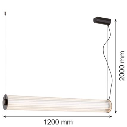 Argon 8625 - LED ljuskrona med textilsladd HAMPTON LED/90W/230V 3000K 120 cm svart