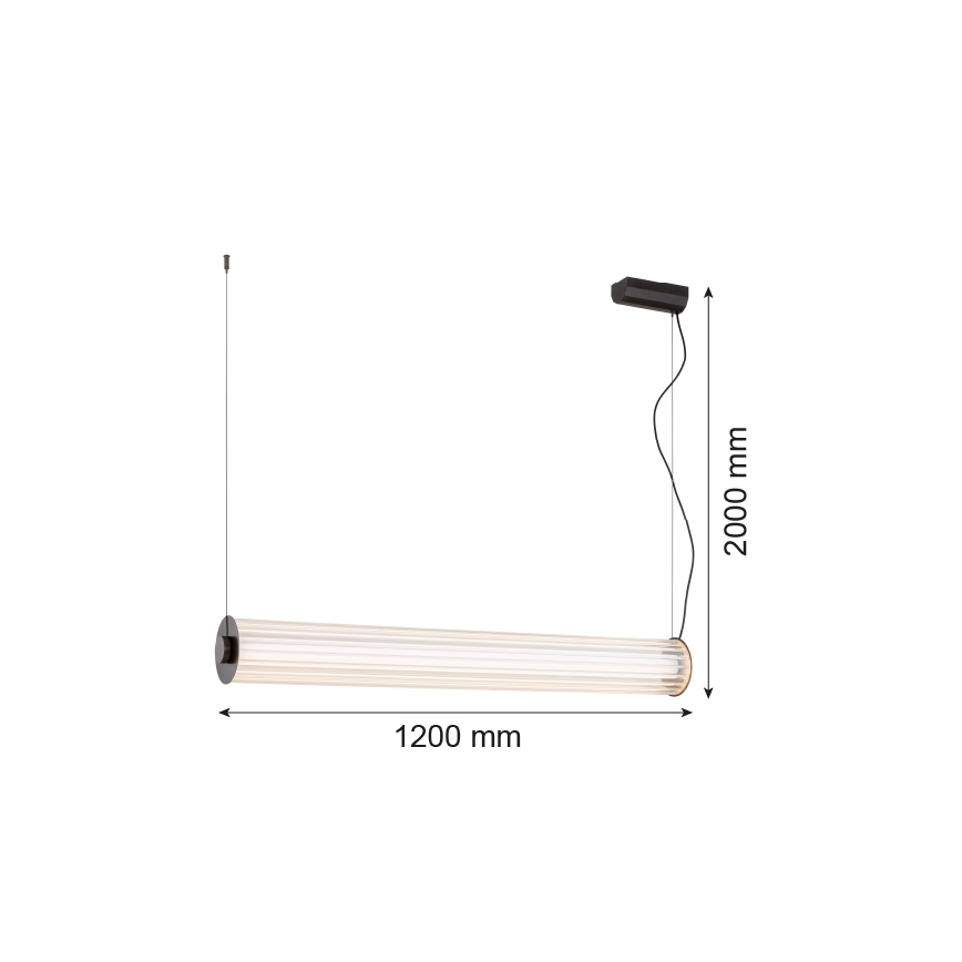 Argon 8625 - LED ljuskrona med textilsladd HAMPTON LED/90W/230V 3000K 120 cm svart