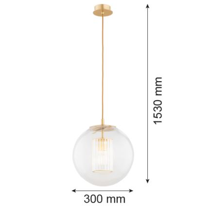 Argon 8626 - Ljuskrona med textilsladd HAMPTON 1xE27/15W/230V