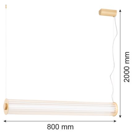 Argon 8627 - LED ljuskrona med textilsladd HAMPTON LED/60W/230V 3000K 80 cm mässing