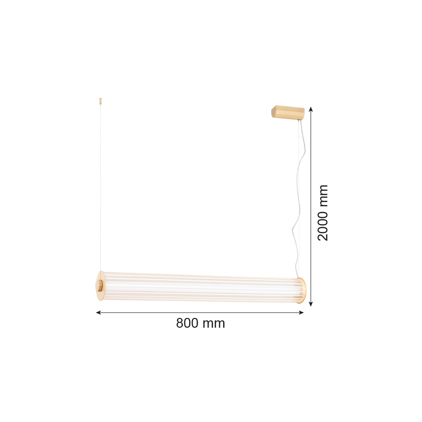 Argon 8627 - LED ljuskrona med textilsladd HAMPTON LED/60W/230V 3000K 80 cm mässing
