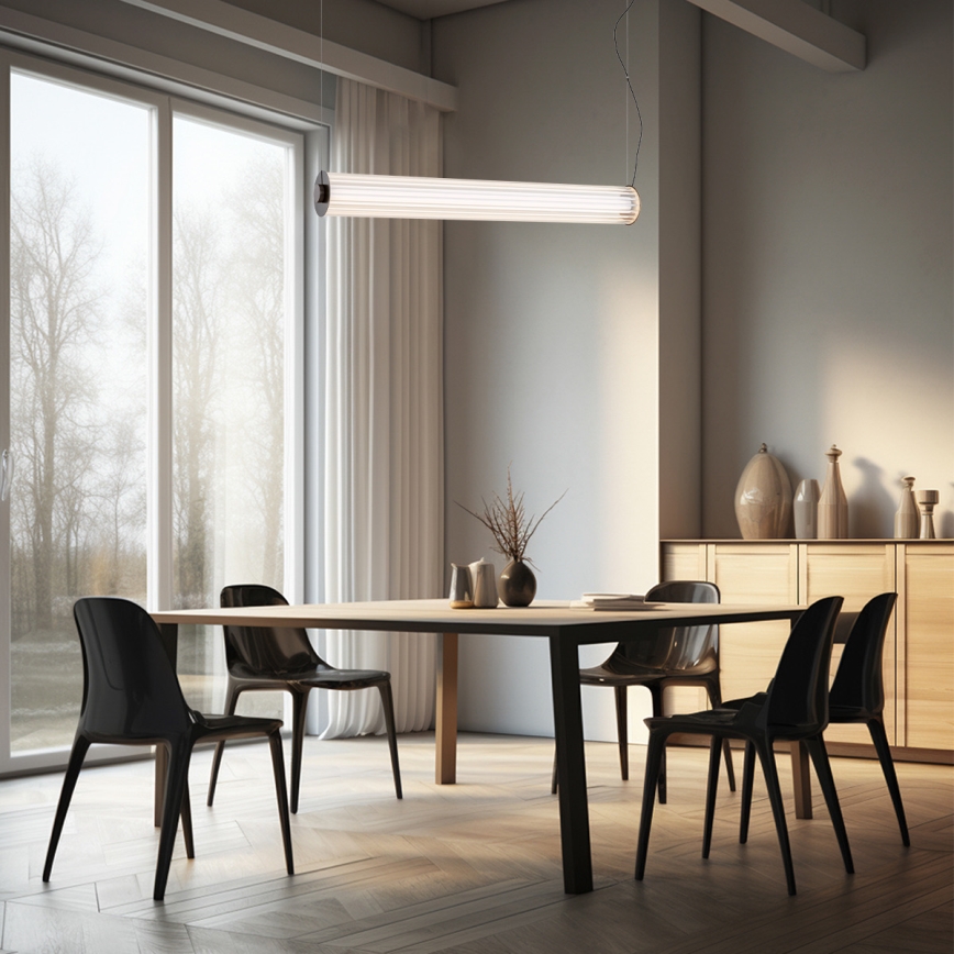 Argon 8628 - LED ljuskrona med textilsladd HAMPTON LED/60W/230V 3000K 80 cm svart