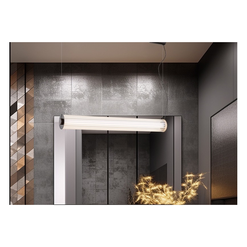 Argon 8628 - LED ljuskrona med textilsladd HAMPTON LED/60W/230V 3000K 80 cm svart