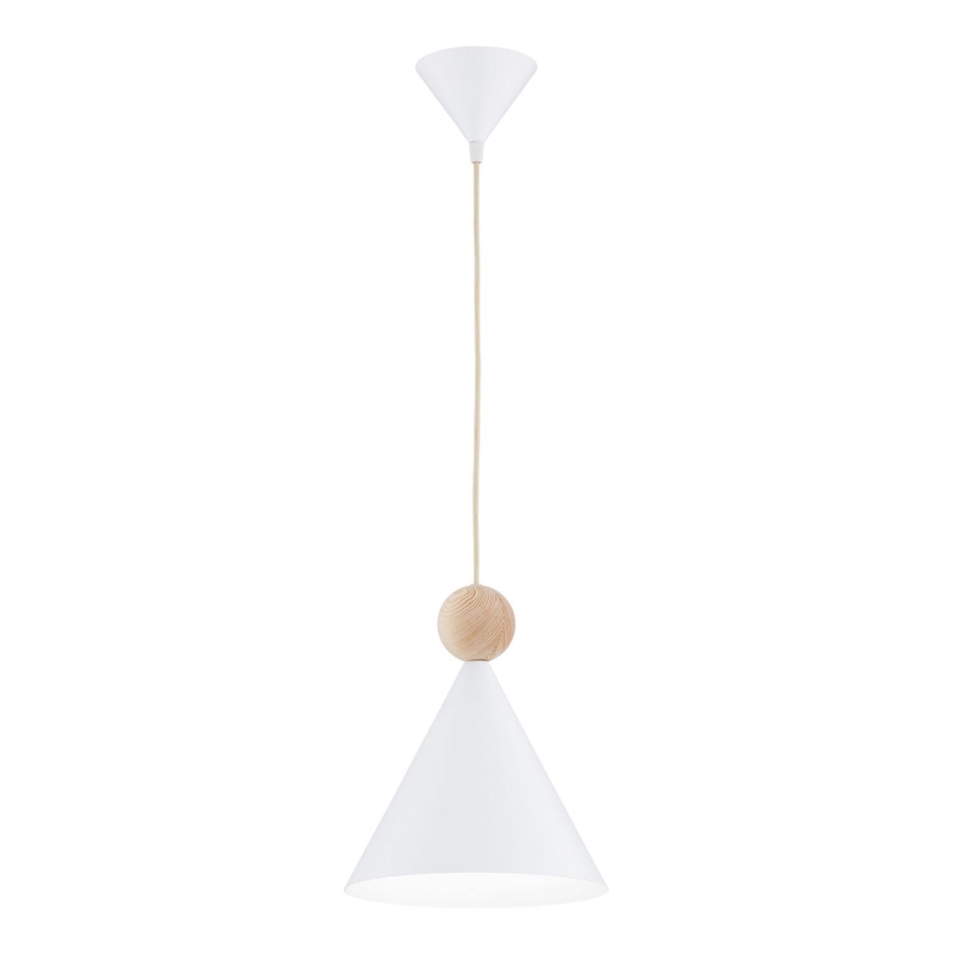 Argon 8629 - Ljuskrona med textilsladd KEGEL 1xE27/15W/230V vit