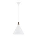 Argon 8631 - Ljuskrona med textilsladd KEGEL 1xE27/15W/230V vit