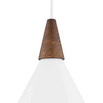 Argon 8631 - Ljuskrona med textilsladd KEGEL 1xE27/15W/230V vit