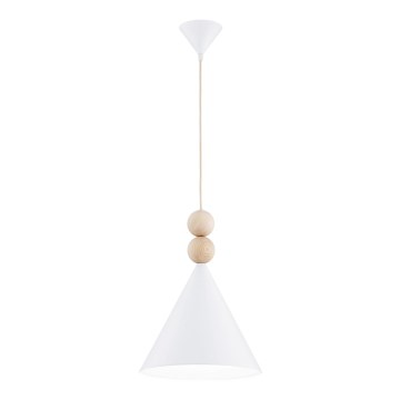 Argon 8632 - Ljuskrona med textilsladd KEGEL 1xE27/15W/230V vit
