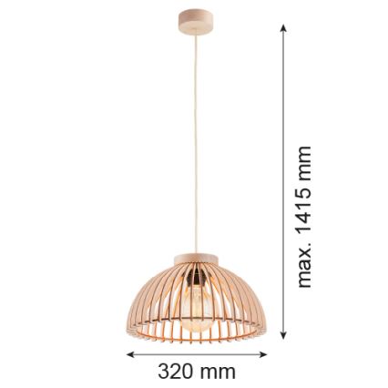Argon 8633 - Ljuskrona med textilsladd TRE 1xE27/15W/230V