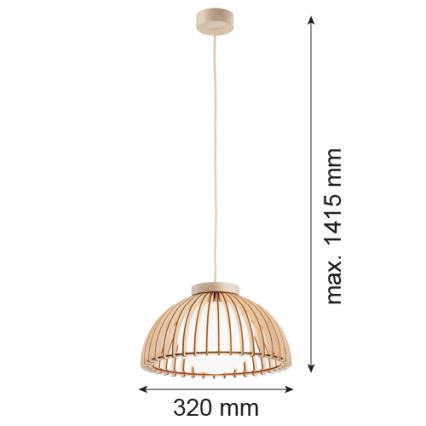 Argon 8634 - Ljuskrona med textilsladd TRE 1xE27/15W/230V