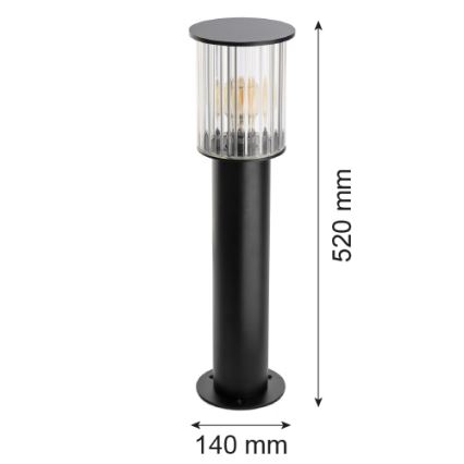Argon 8749 - Utomhuslampa NORFOLK 1xE27/15W/230V IP44 52cm svart