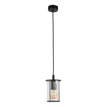 Argon 8751 - Ljuskrona med textilsladd för utomhusbruk NORFOLK 1xE27/15W/230V IP44 svart