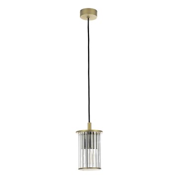 Argon 8755 - Ljuskrona med textilsladd för utomhusbruk NORFOLK 1xE27/15W/230V IP44 guld
