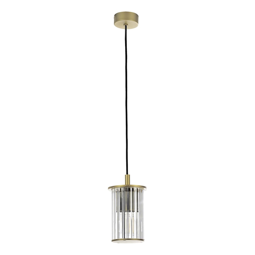 Argon 8755 - Ljuskrona med textilsladd för utomhusbruk NORFOLK 1xE27/15W/230V IP44 guld