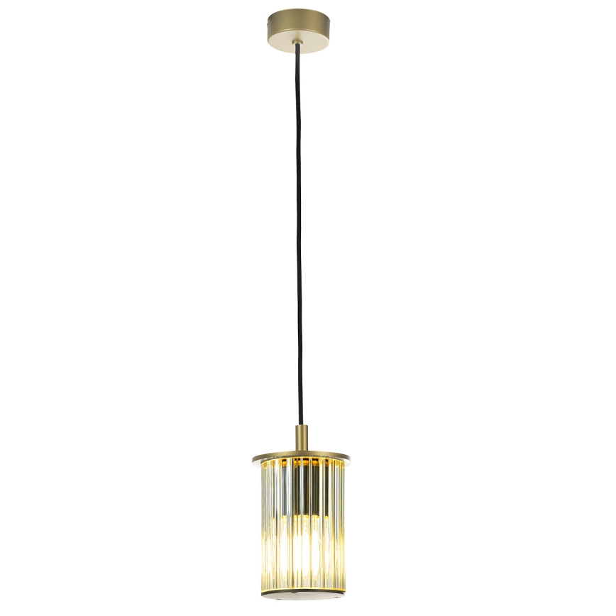 Argon 8755 - Ljuskrona med textilsladd för utomhusbruk NORFOLK 1xE27/15W/230V IP44 guld