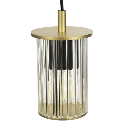 Argon 8755 - Ljuskrona med textilsladd för utomhusbruk NORFOLK 1xE27/15W/230V IP44 guld