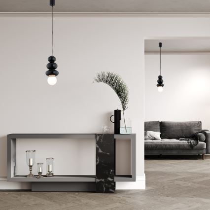 Argon 8788 - Badrumsljuskrona på sträng ORLANDO PLUS 1xG9/6W/230V IP44 svart