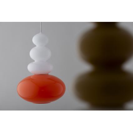 Argon 8822 - Ljuskrona med textilsladd DIEGO 1xGU10/5W/230V vit/orange