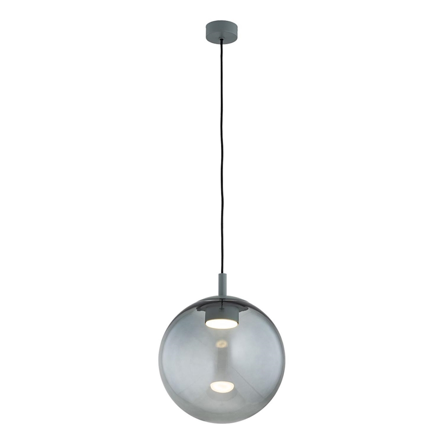 Argon 8830 - Ljuskrona med textilsladd SACRAMENTO 1xGX53/8W/230V grön/rökig