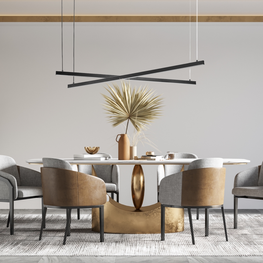 Argon 8838 - LED ljuskrona med textilsladd MIAMI LED/74W/230V 3000K svart