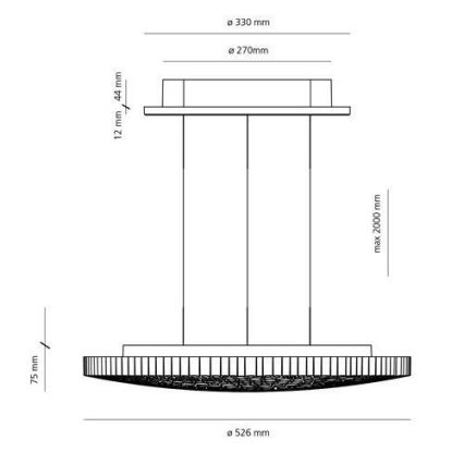 Artemide 0213010APP - LED ljusreglerad ljuskrona på textilsladd CALIPSO LED/50W/230V 3000K