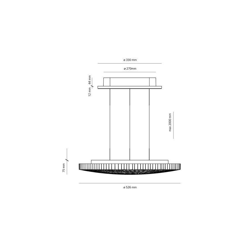 Artemide 0213010APP - LED ljusreglerad ljuskrona på textilsladd CALIPSO LED/50W/230V 3000K