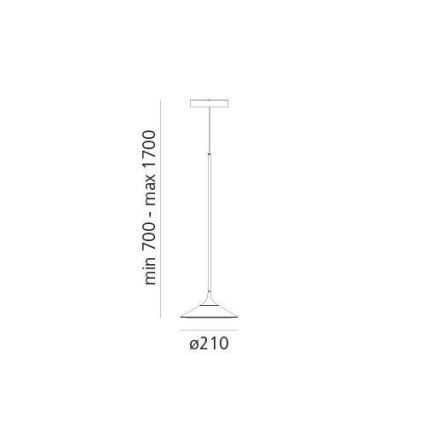Artemide 0351030A - LED ljuskrona med textilsladd ORSA LED/8,5W/230V 3000K diameter 21 cm