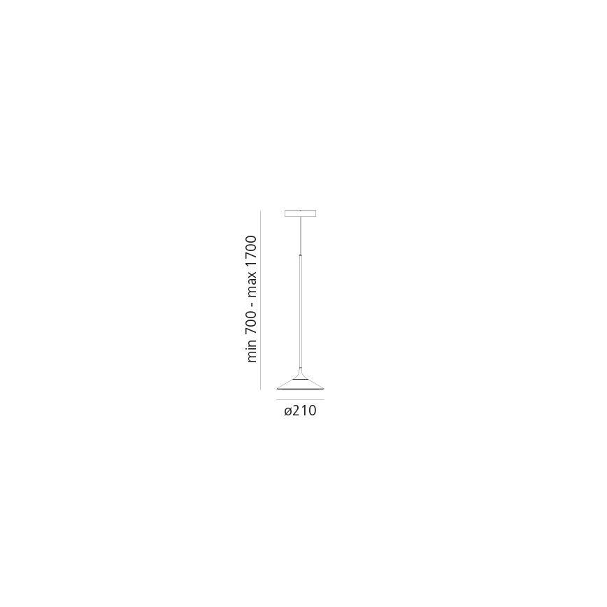 Artemide 0351030A - LED ljuskrona med textilsladd ORSA LED/8,5W/230V 3000K diameter 21 cm