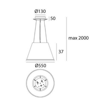 Artemide 1124020A - Ljuskrona med textilsladd CHOOSE MEGA 3xE27/12W/230V diameter 55 cm beige