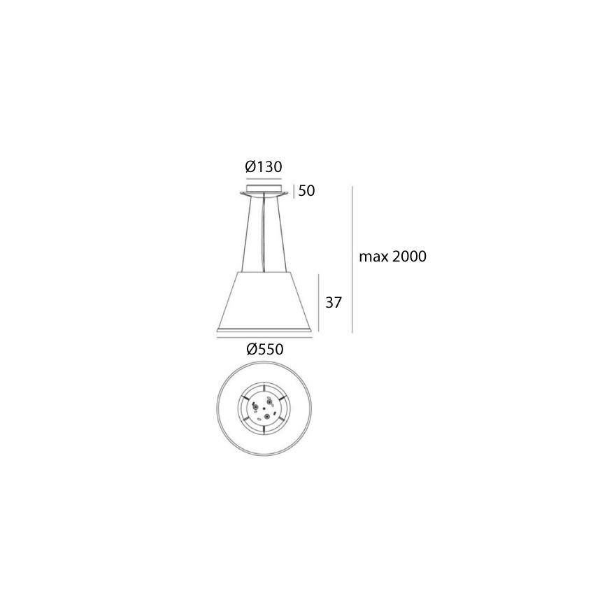 Artemide 1124110A - Ljuskrona med textilsladd CHOOSE MEGA 3xE27/12W/230V diameter 55 cm vit
