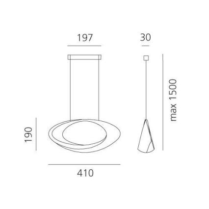 Artemide 1182010A - LED ljusreglerad ljuskrona på textilsladd CABILDO LED/44W/230V 3000K