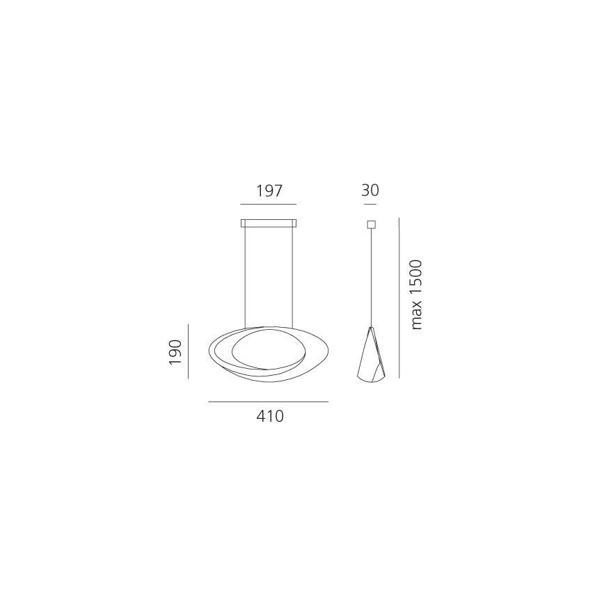 Artemide 1182010A - LED ljusreglerad ljuskrona på textilsladd CABILDO LED/44W/230V 3000K