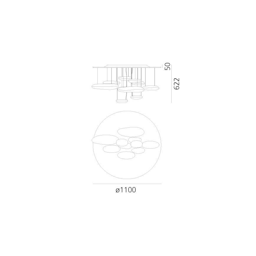Artemide 1366110A - Dimbar LED ytmonterad ljuskrona MERCURY LED/58W/230V 3000K