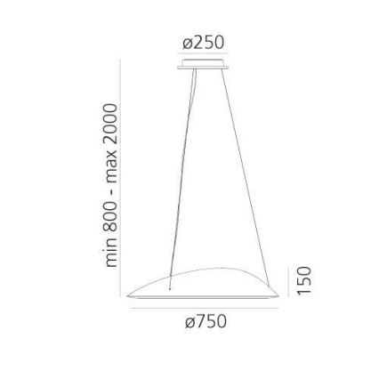 Artemide 1401010APP - LED ljusreglerad ljuskrona på textilsladd AMELUNA LED/41W/230V 3000K