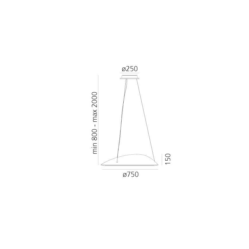 Artemide 1401010APP - LED ljusreglerad ljuskrona på textilsladd AMELUNA LED/41W/230V 3000K