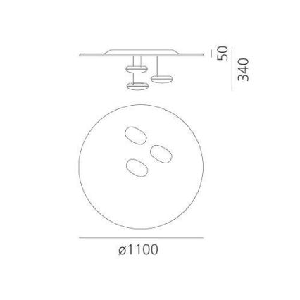 Artemide 1474110A - LED Dimbar taklampa DROPLET LED/87W/230V 3000K