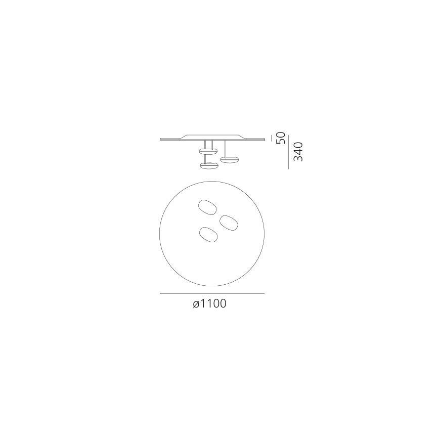 Artemide 1474110A - LED Dimbar taklampa DROPLET LED/87W/230V 3000K