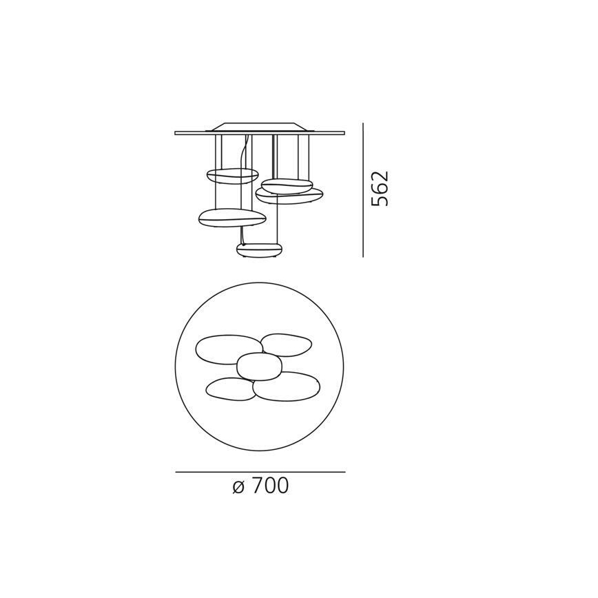 Artemide 1476110A - Dimbar LED ytmonterad ljuskrona MERCURY LED/29W/230V 3000K