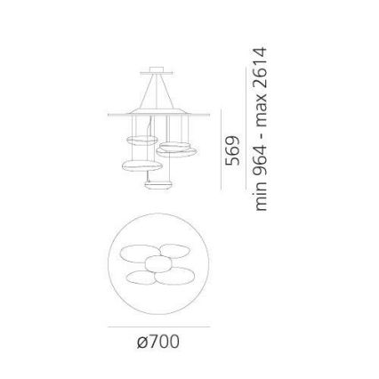 Artemide 1477110A - LED ljusreglerad ljuskrona på textilsladd MERCURY LED/29W/230V 3000K