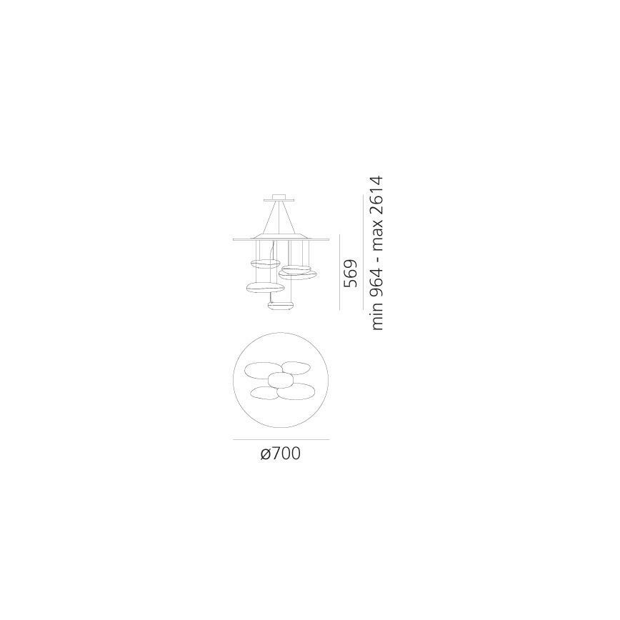 Artemide 1477110A - LED ljusreglerad ljuskrona på textilsladd MERCURY LED/29W/230V 3000K