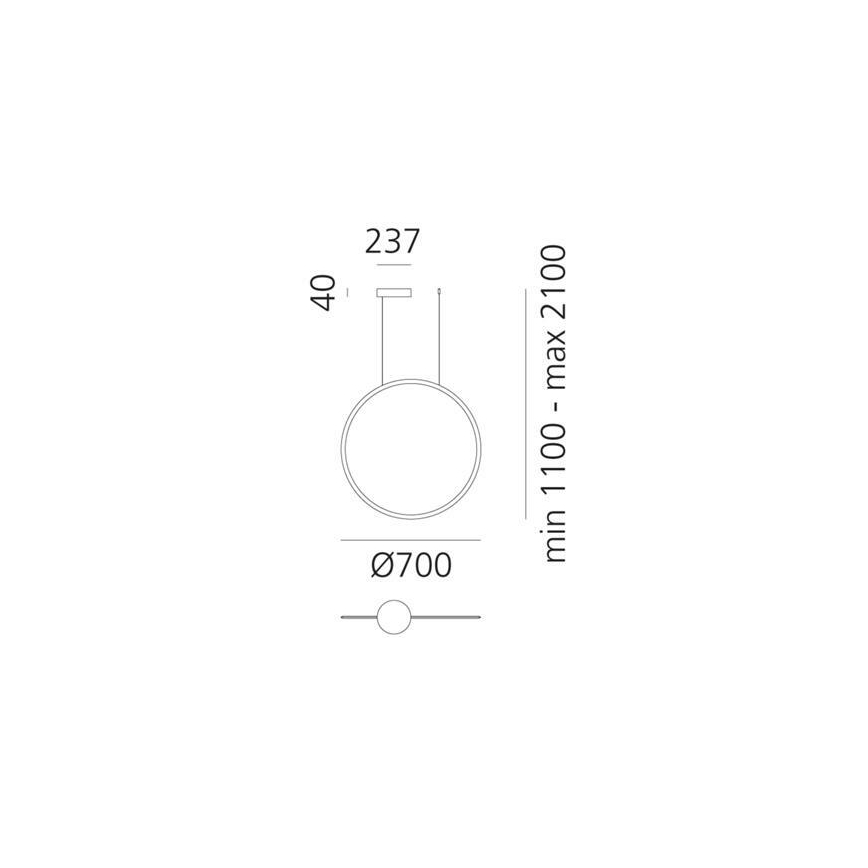 Artemide 1992010APP - LED ljusreglerad ljuskrona på textilsladd DISCOVERY LED/40W/230V 3000K antracit