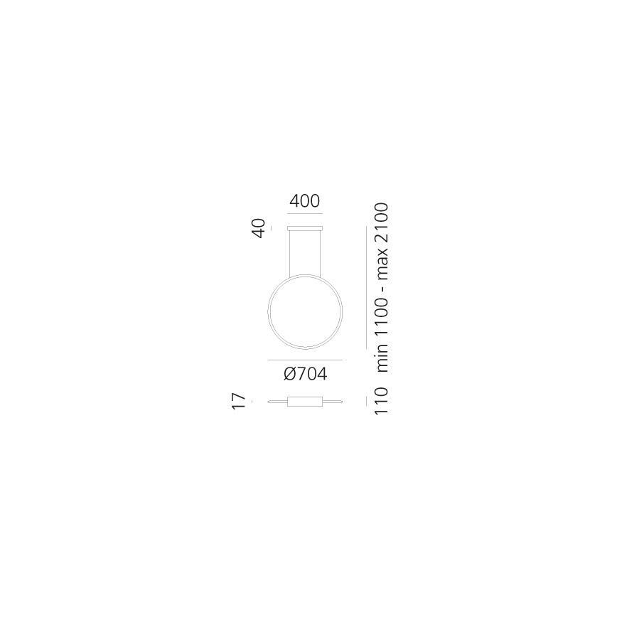 Artemide 1992330APP - LED RGBW Ljusreglerad ljuskrona på textilsladd DISCOVERY LED/42W/230V 2700-6500K svart