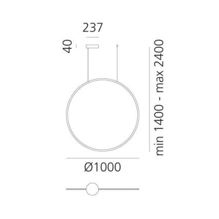 Artemide 1993030APP - LED ljusreglerad ljuskrona på textilsladd DISCOVERY LED/60W/230V 3000K svart