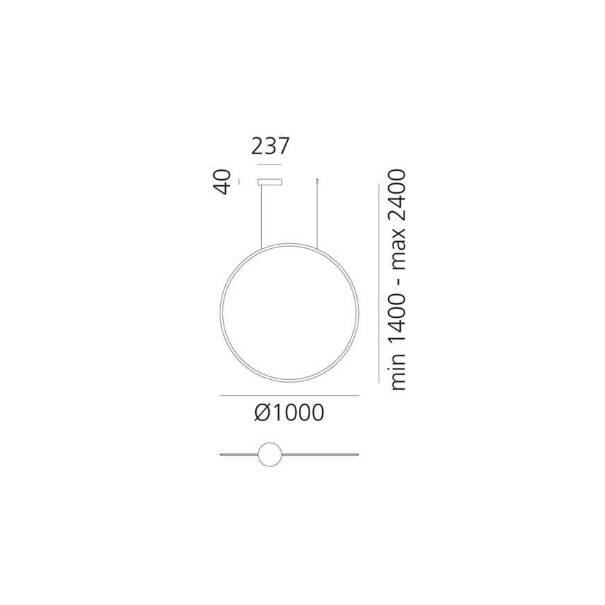 Artemide 1993030APP - LED ljusreglerad ljuskrona på textilsladd DISCOVERY LED/60W/230V 3000K svart