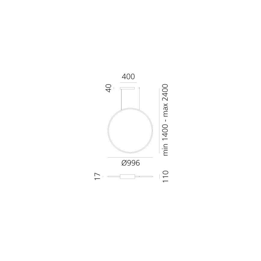 Artemide 1993210APP - LED ljusreglerad ljuskrona på textilsladd DISCOVERY LED/71W/230V 2700-6500K antracit