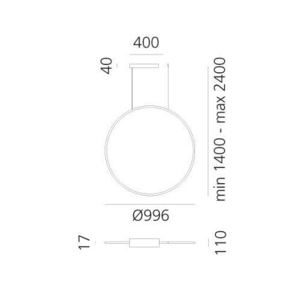 Artemide 1993360APP - LED RGBW Ljusreglerad ljuskrona på textilsladd DISCOVERY LED/59W/230V 2700-6500K brons