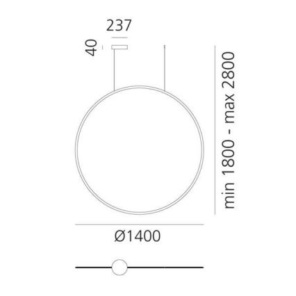 Artemide 1994010APP - LED ljusreglerad ljuskrona på textilsladd DISCOVERY LED/80W/230V 3000K antracit