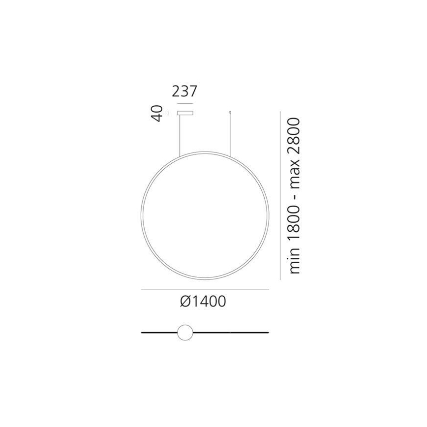 Artemide 1994060APP - LED ljusreglerad ljuskrona på textilsladd DISCOVERY LED/80W/230V 3000K brons