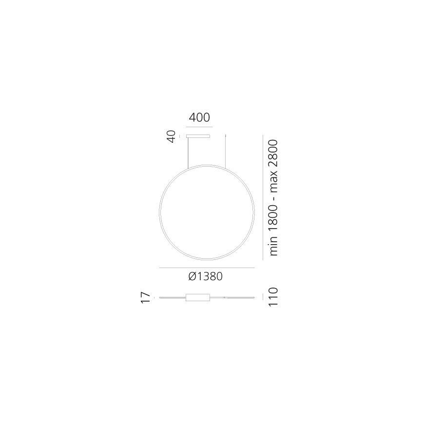 Artemide 1994330APP - LED RGBW Ljusreglerad ljuskrona på textilsladd DISCOVERY LED/79W/230V 2700-6500K svart